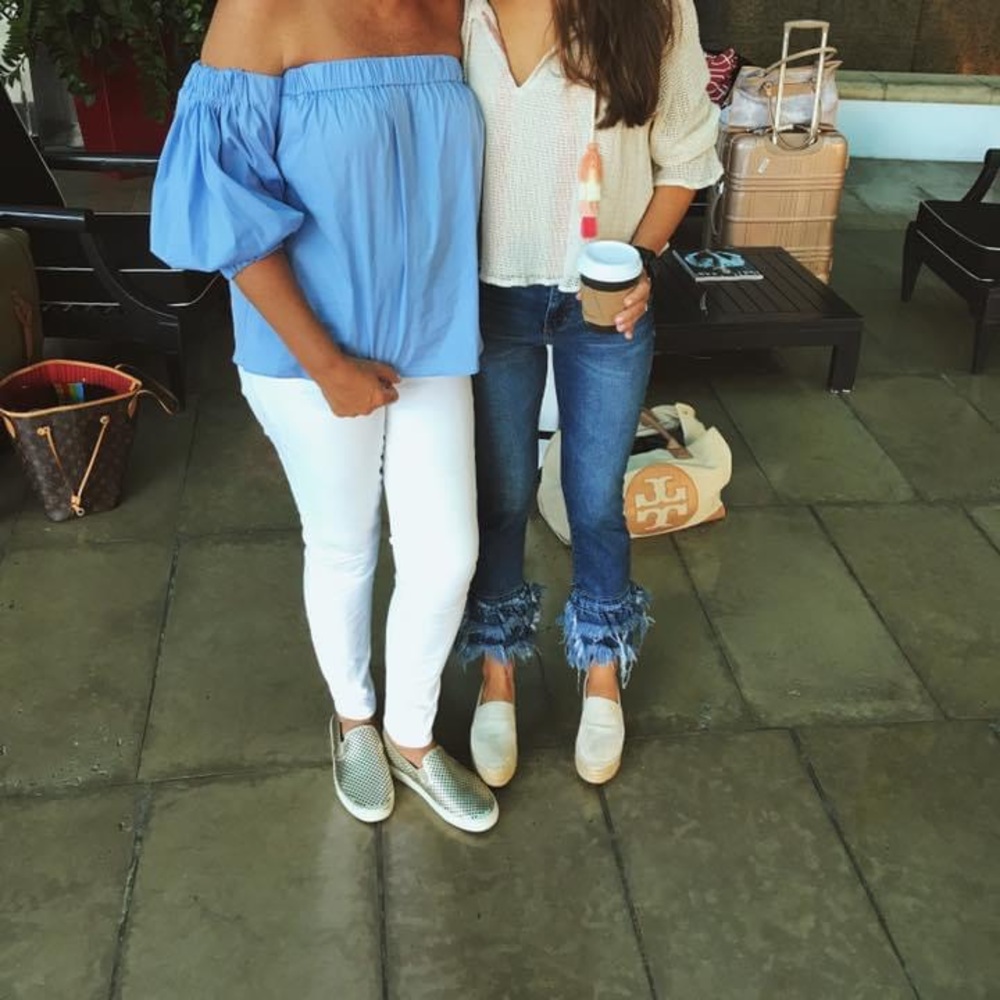 Zara High-Waist Fringe Jeans